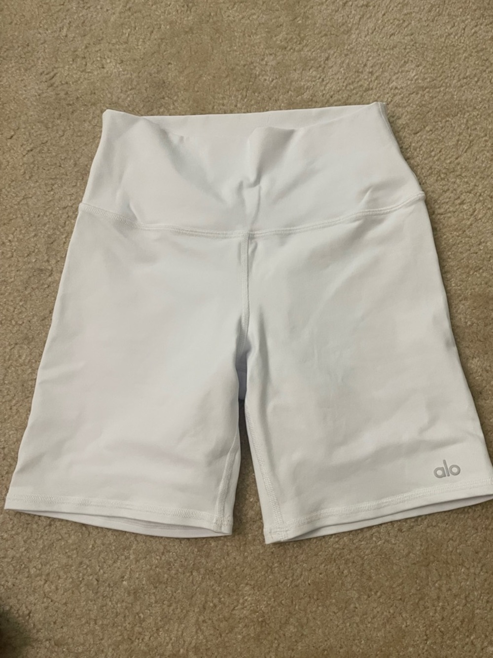 Alo Yoga High-Waist White Women's Bike Shorts